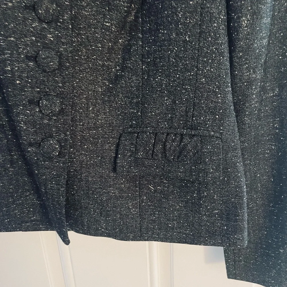 NWT George Mark Eisen Jacket Womens Size8 Ruched Details Black Tweed - Picture 3 of 5